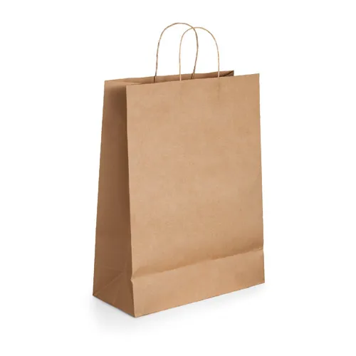 Bolsa de papel craft económica con asa de papel torcido REF 92875