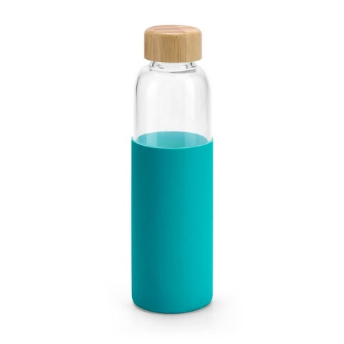 Botella de vidrio con cierre de bambú de 600ml REF 94699
