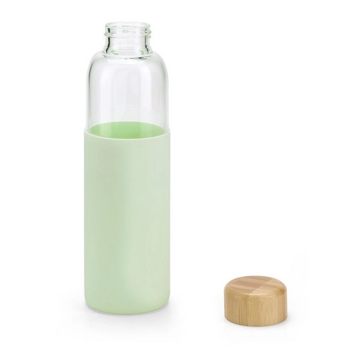 Botella de vidrio con cierre de bambú de 600ml REF 94699