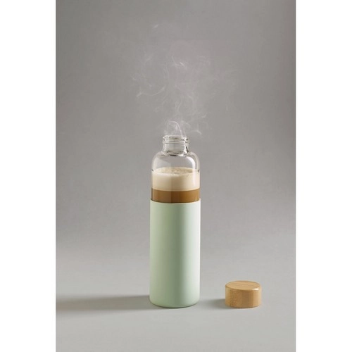 Botella de vidrio con cierre de bambú de 600ml REF 94699