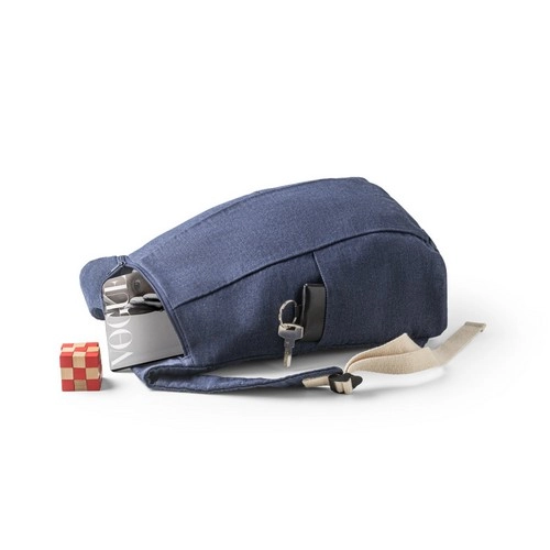 Mochila de denim reciclado con bolsillos delanteros REF 92094