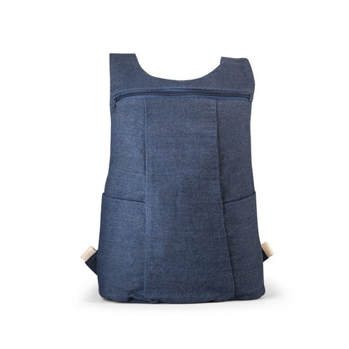 Mochila de denim reciclado con bolsillos delanteros REF 92094