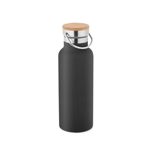 Botella de acero inoxidable de 570ml con tapa de bambú Ref 94602