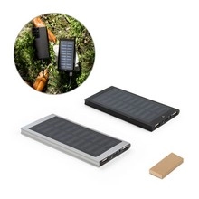 Batería portátil de aluminio reciclado con panel solar ref 97137